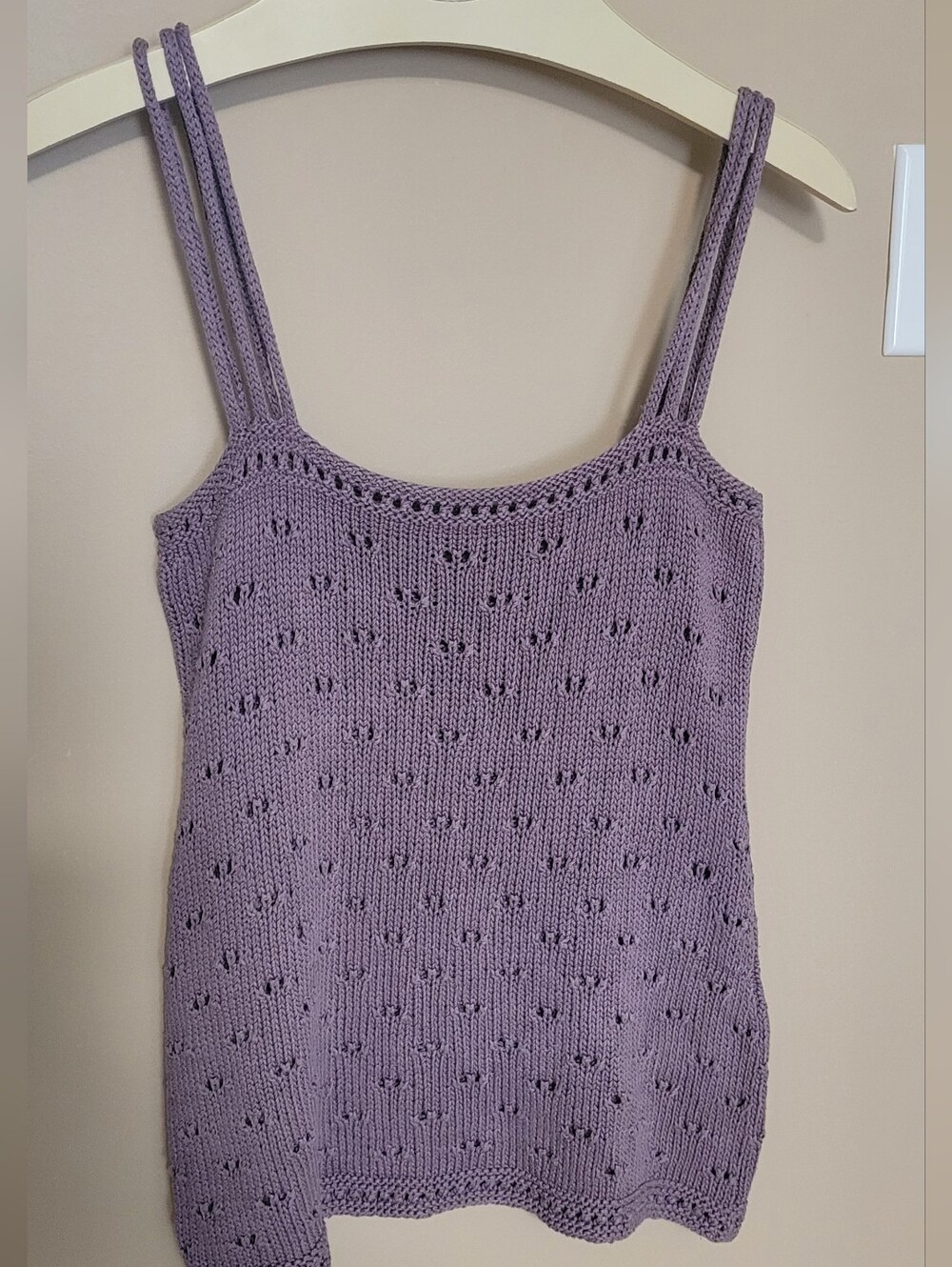 S/M Lavender Knit Tank Top with Double Straps